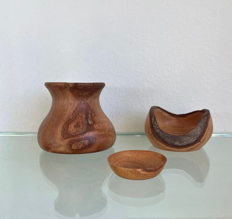 Hand Carved Carrot Wood Vessels